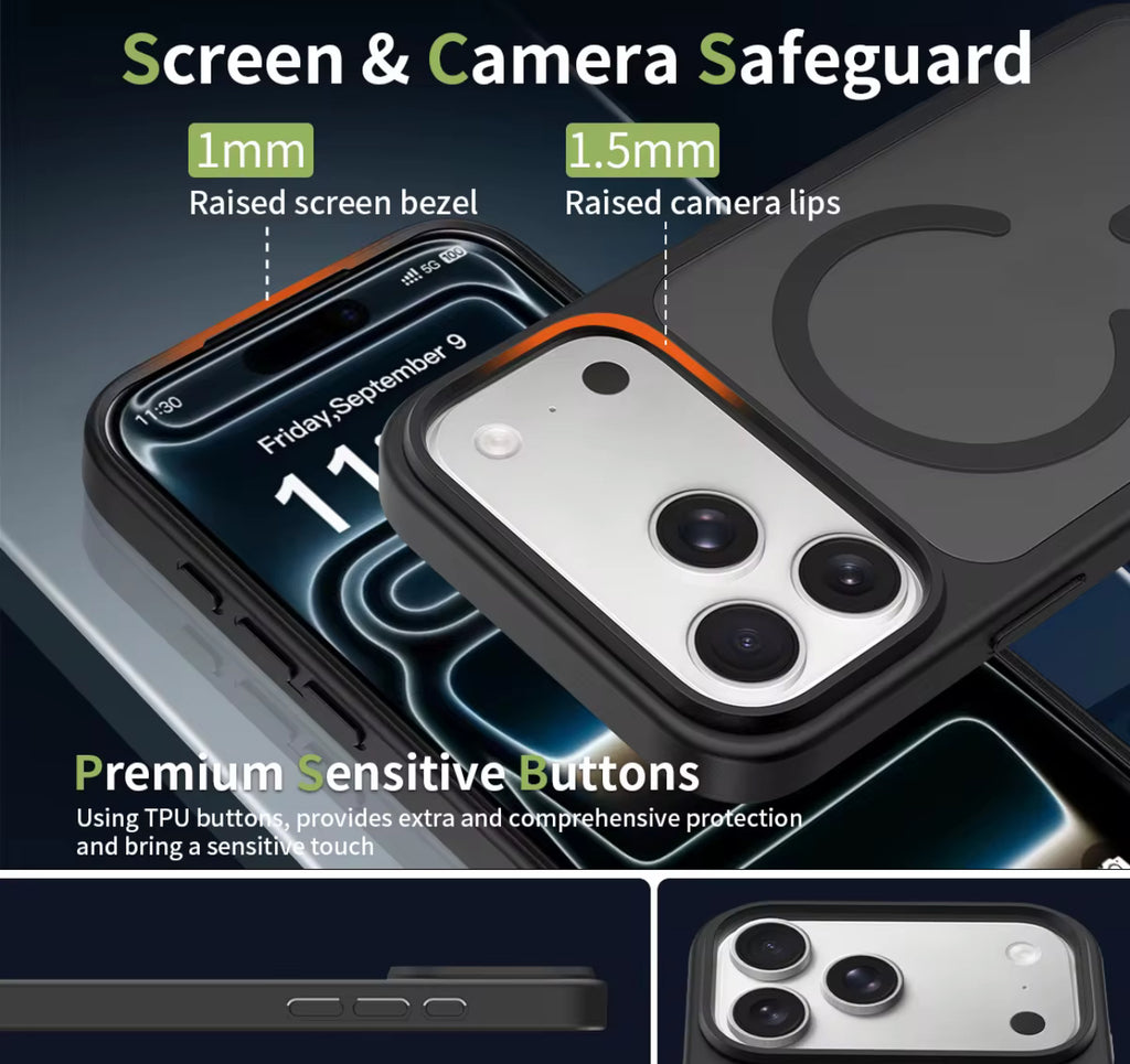 ESR Magnetic Black Case for iPhone 17 Pro Max – MagSafe Compatible